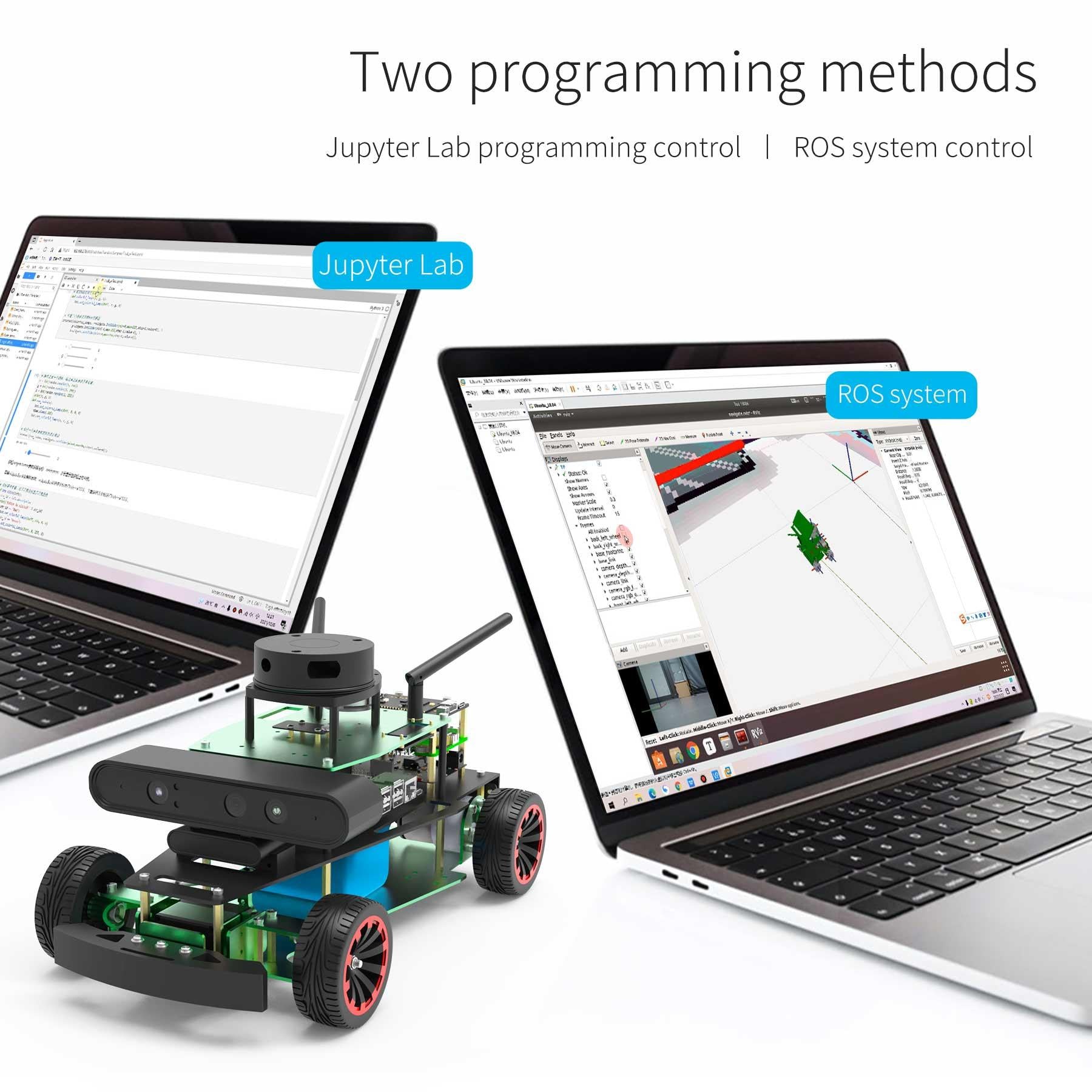 ROSMASTER R2 ROS2 STEM Education Python Programming Robot with Ackermann structure for Jetson NANO 4GB/Orin NANO/Orin NX/RPi 4B(Max Speed:1.8m/s)