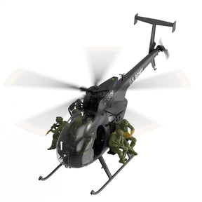 YUXIANG F118S MH-6 MD500 Little Bird 250-Class 1/16 Scale FPV 5-Blade Flybarless GPS RTF RC Military Helicopter