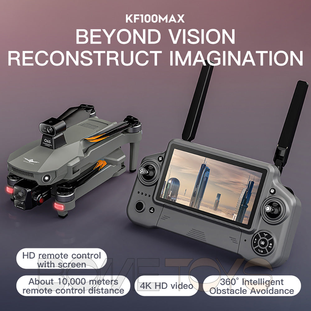 KF100 3-Axis Gimbal 4K Drone EIS Camera Large size Intelligent Obstacle Avoidance 10KM 5G GPS Quadcopter with Screen Remote control