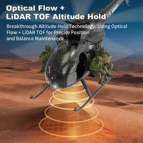 YUXIANG F118S MH-6 MD500 Little Bird 250-Class 1/16 Scale FPV 5-Blade Flybarless GPS RTF RC Military Helicopter