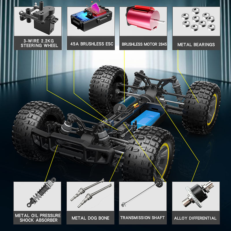 RC Car Brushless 1/10 4WD Off-Road Truck Drift Car | bometoys