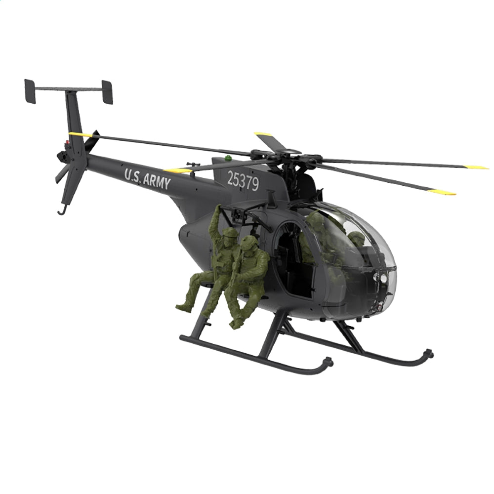 YUXIANG F118S MH-6 MD500 Little Bird 250-Class 1/16 Scale FPV 5-Blade Flybarless GPS RTF RC Military Helicopter