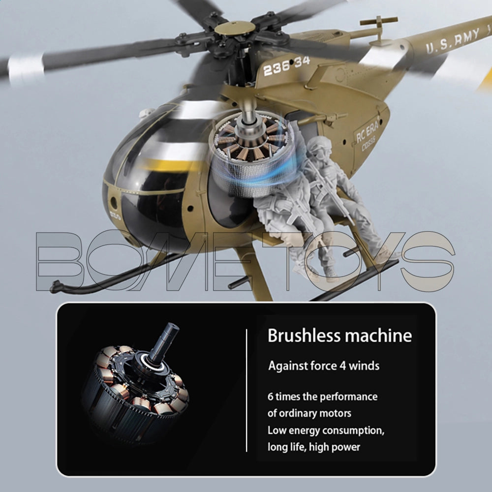RCERA C189S MD500 Bird RC Helicopter 1:28 Dual Brushless Optical Flow Positioning Pneumatic High Helicopter