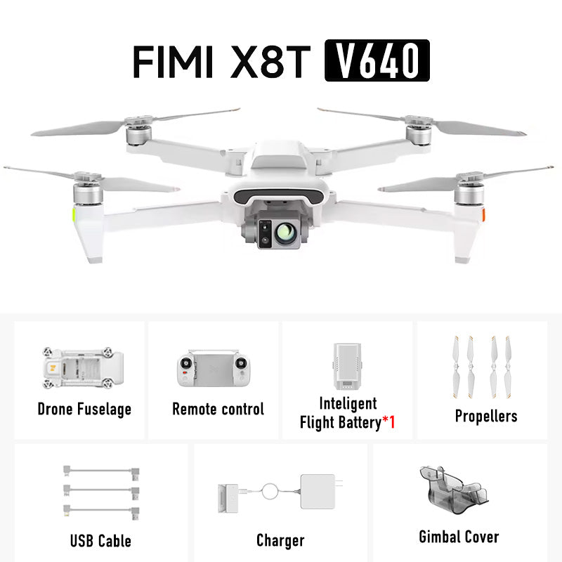 FIMI X8T 4K Drone Lnfrared Thermal Imaging 3-Camera gimbal system RokLink 5.0 20KM Transmission GPS Quadcopter