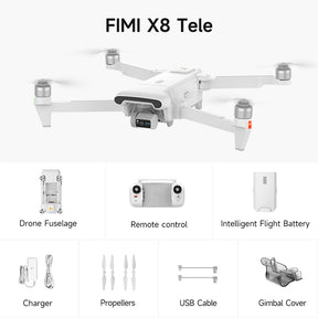 FIMI X8 TELE 4K Drone 3-Axis Gimbal HDR 48MP 30X Camera GPS 10KM Professional aerial photography Quadcopter