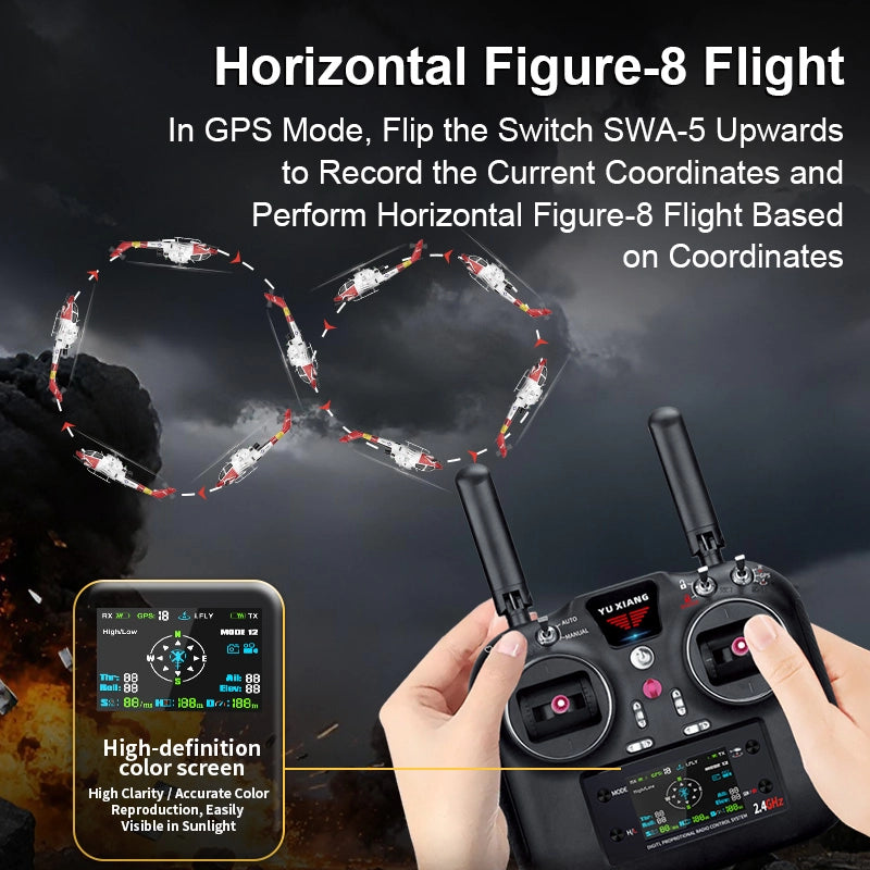 YUXIANG F112S AH-1 Cobra RC Helicopter 9CH GPS Optical Flow Localization TOF Altitude Hold Brushless Motor 1:32 Scale Helicopter