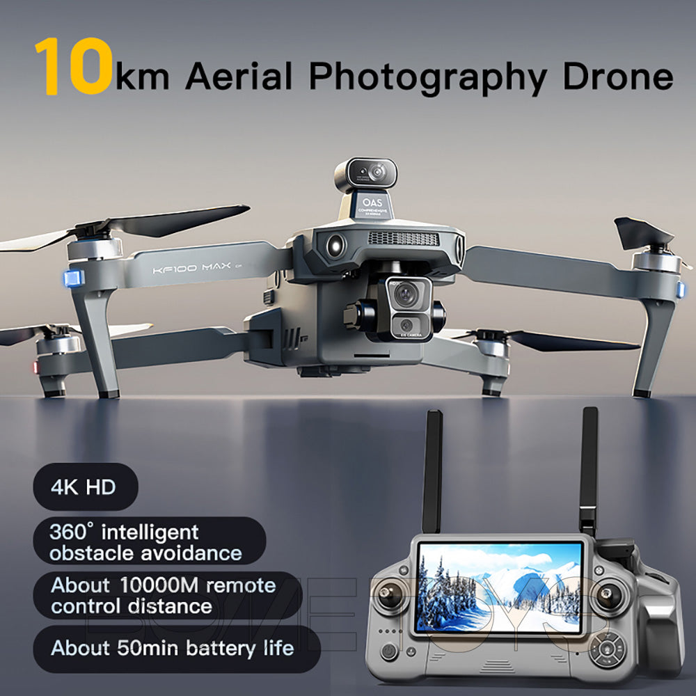 KF100 3-Axis Gimbal 4K Drone EIS Camera Large size Intelligent Obstacle Avoidance 10KM 5G GPS Quadcopter with Screen Remote control