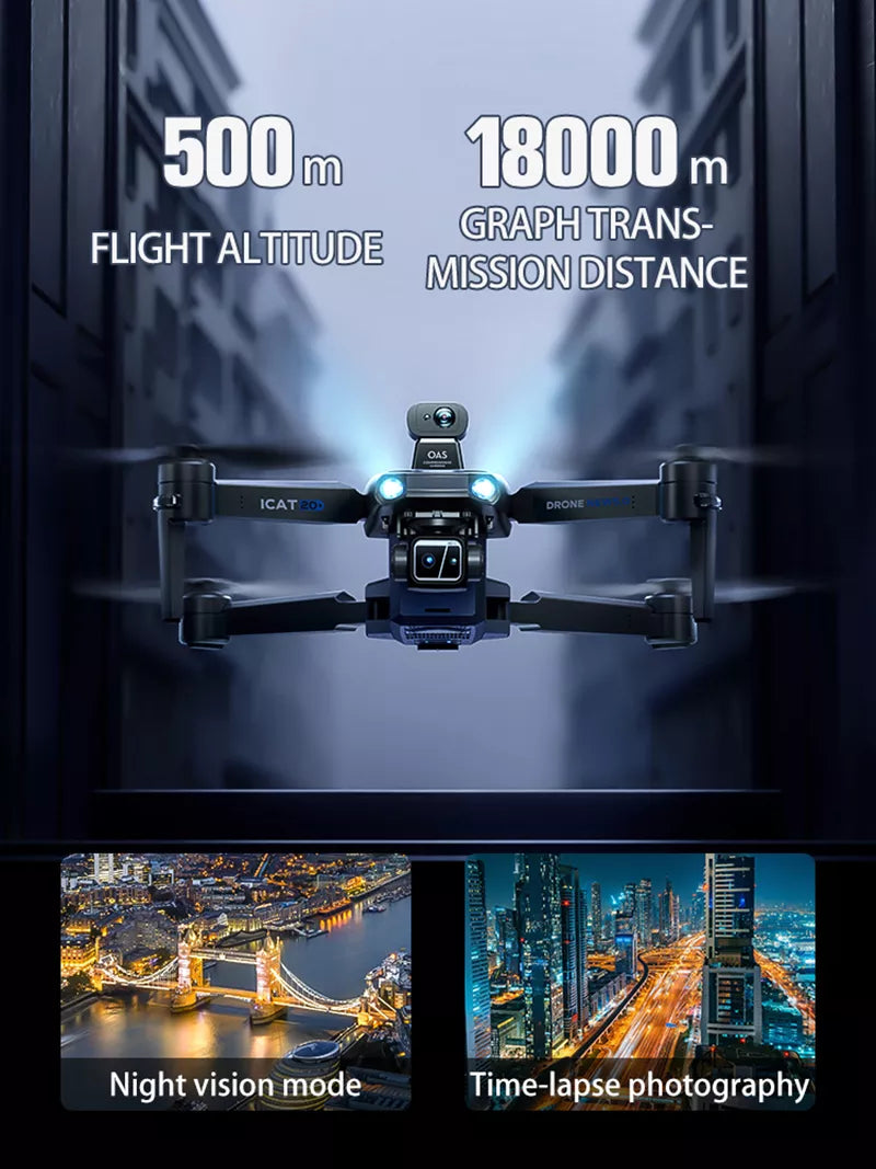 SMRC S840 PRO Titanium Blue 8K Drone 3-Axis Gimbal EIS Camera Intelligent Obstacle Avoidance 5G GPS Quadcopter with Screen Remote Control