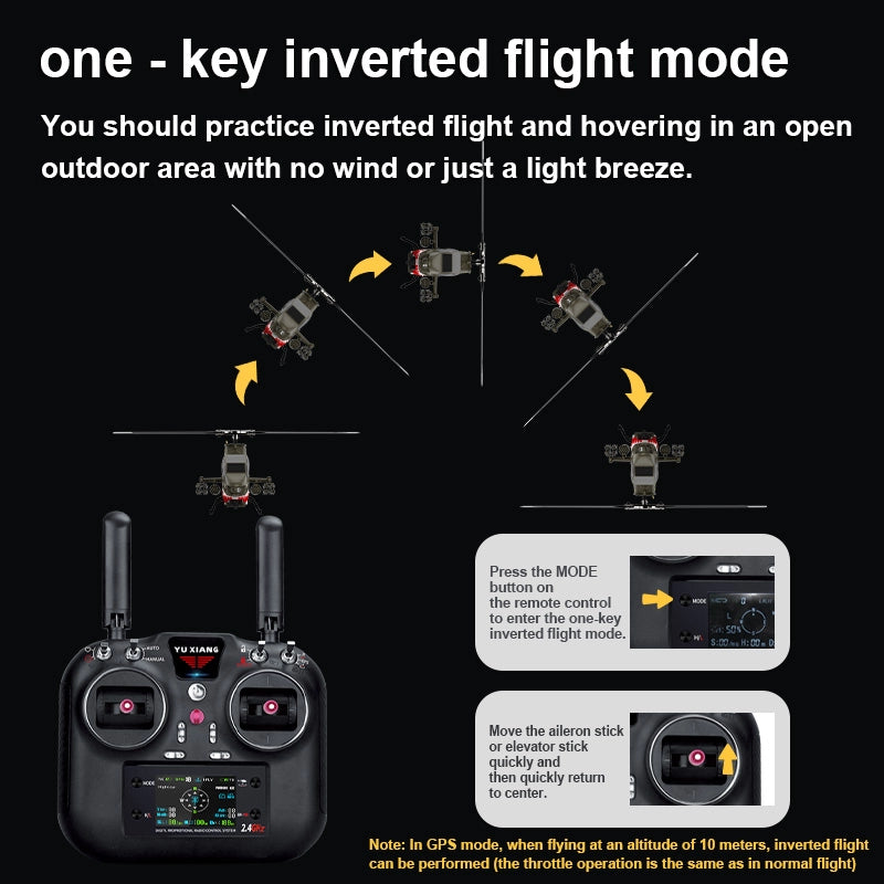 YUXIANG F112S AH-1 Cobra RC Helicopter 9CH GPS Optical Flow Localization TOF Altitude Hold Brushless Motor 1:32 Scale Helicopter