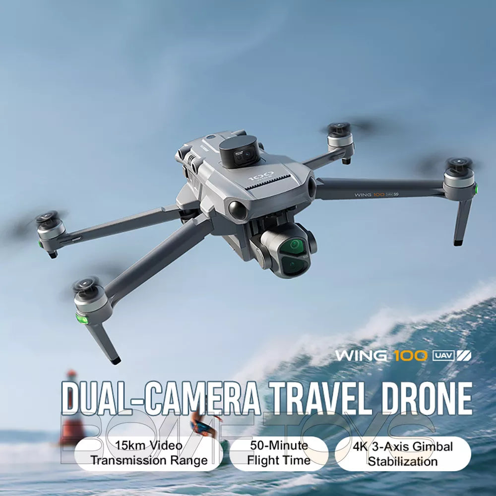 SMRC WING 100 8K Drone Upgraded version 3-Axis Gimbal Obstacle Avoidance 5G GPS Quadcopter Optional Screen Remote Control
