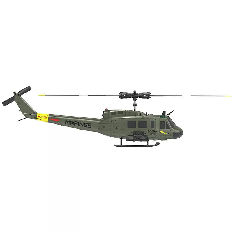 RCERA C032 UH-1 RC Helicopter 6CH 1/48 6-axis Gyro Barometer Altitude Determination Optical Flow Positioning TOF Laser Radar Aerobatic Helicopter