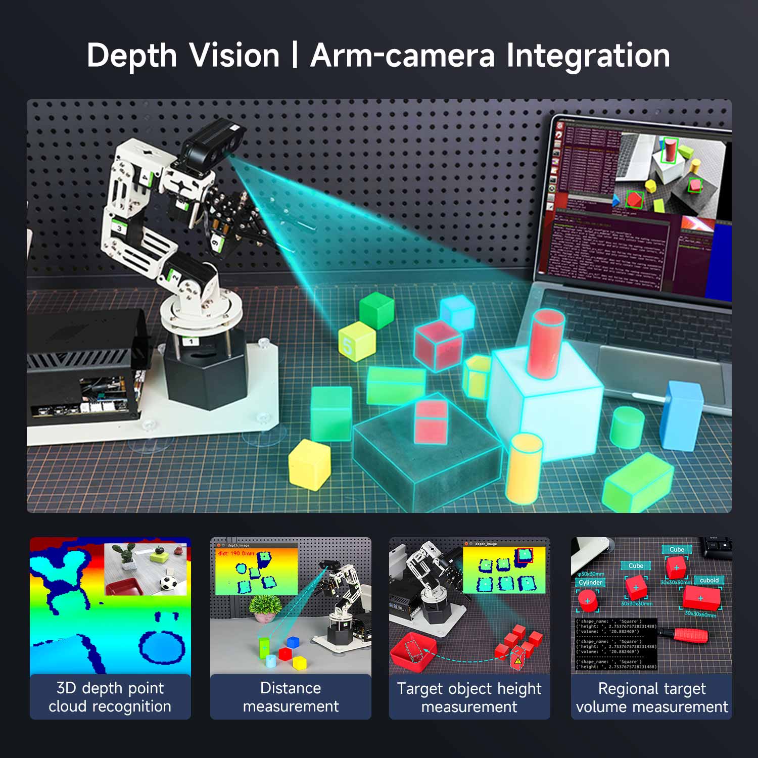 Yahboom DOFBOT Pro AI Large Model STEM Education Python 3D Depth Vision Robotic Arm for Jetson NANO 4GB/Orin NANO SUPE/Orin NX SUPER