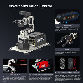 Yahboom DOFBOT Pro AI Large Model STEM Education Python 3D Depth Vision Robotic Arm for Jetson NANO 4GB/Orin NANO SUPE/Orin NX SUPER