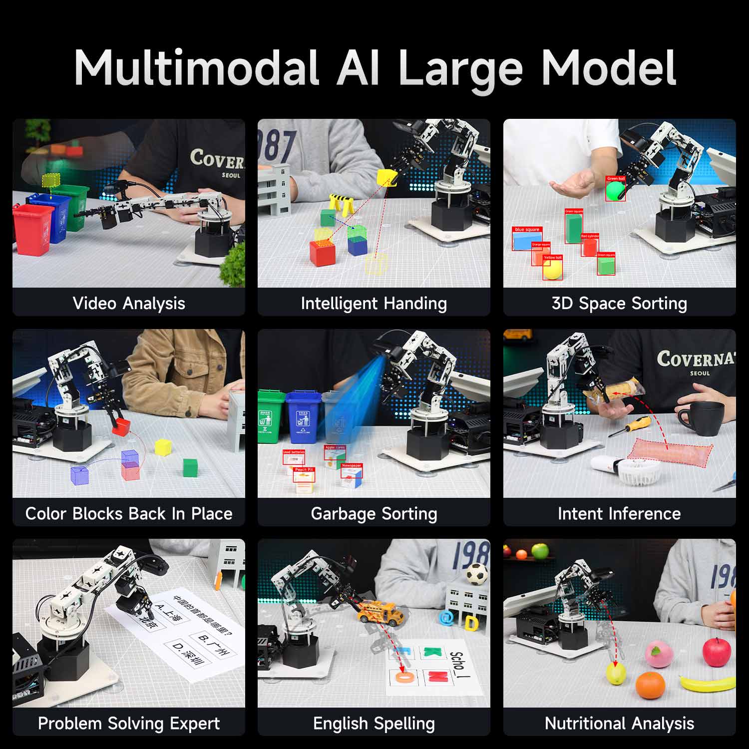 Yahboom DOFBOT Pro AI Large Model STEM Education Python 3D Depth Vision Robotic Arm for Jetson NANO 4GB/Orin NANO SUPE/Orin NX SUPER