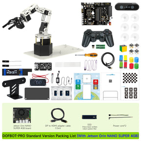 Yahboom DOFBOT Pro AI Large Model STEM Education Python 3D Depth Vision Robotic Arm for Jetson NANO 4GB/Orin NANO SUPE/Orin NX SUPER