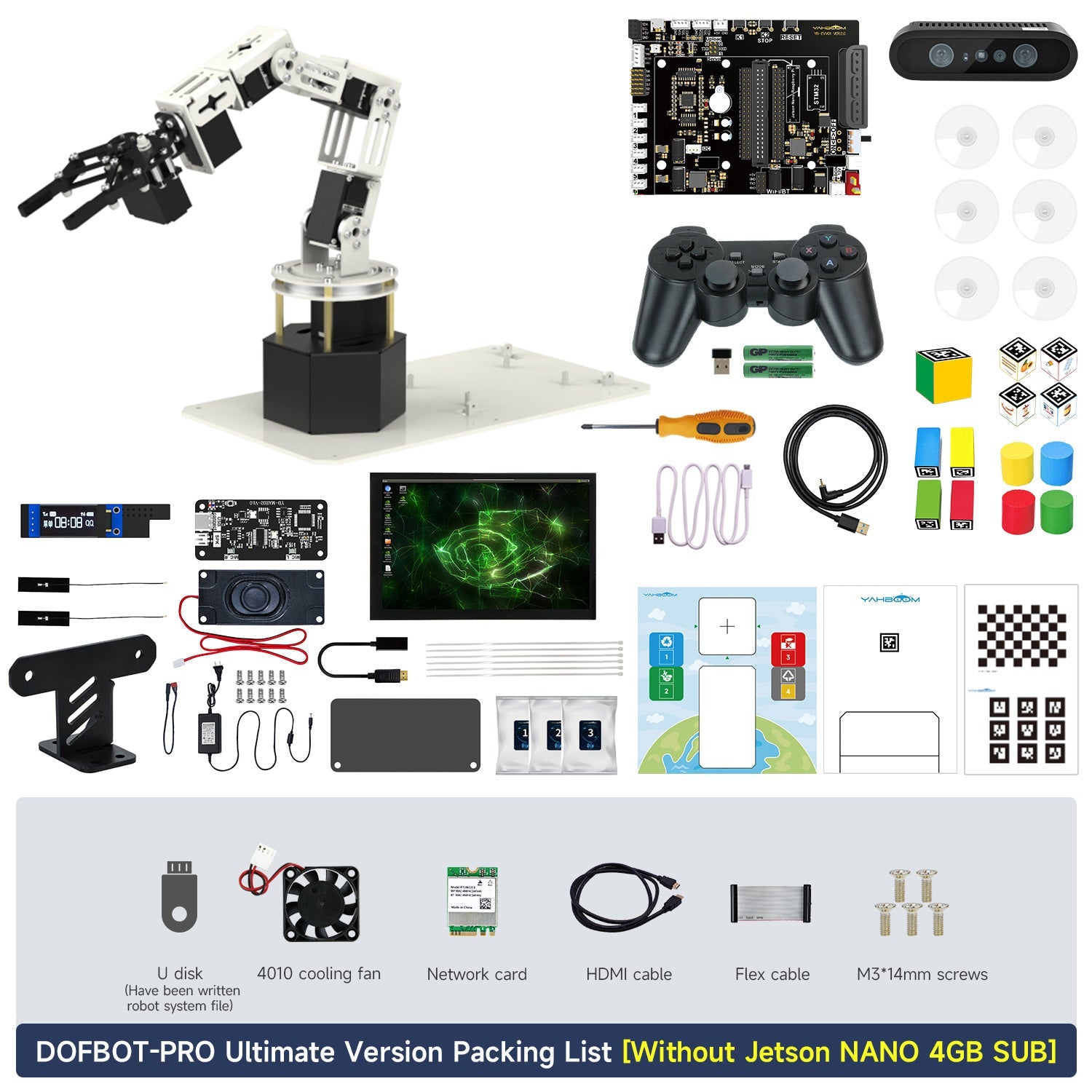 Yahboom DOFBOT Pro AI Large Model STEM Education Python 3D Depth Vision Robotic Arm for Jetson NANO 4GB/Orin NANO SUPE/Orin NX SUPER