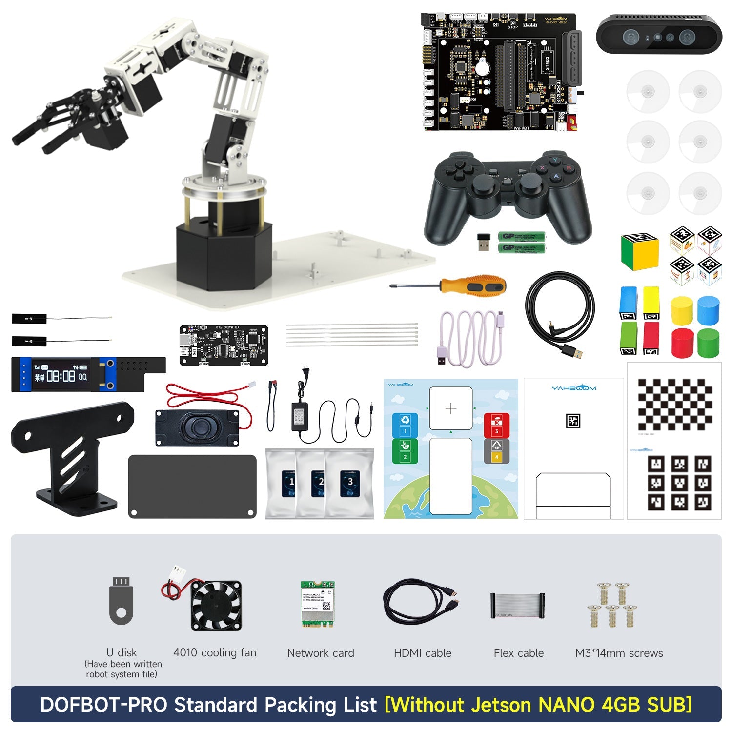 Yahboom DOFBOT Pro AI Large Model STEM Education Python 3D Depth Vision Robotic Arm for Jetson NANO 4GB/Orin NANO SUPE/Orin NX SUPER
