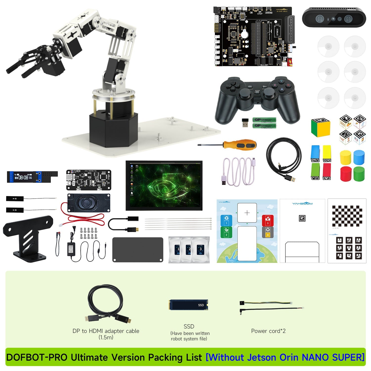 Yahboom DOFBOT Pro AI Large Model STEM Education Python 3D Depth Vision Robotic Arm for Jetson NANO 4GB/Orin NANO SUPE/Orin NX SUPER