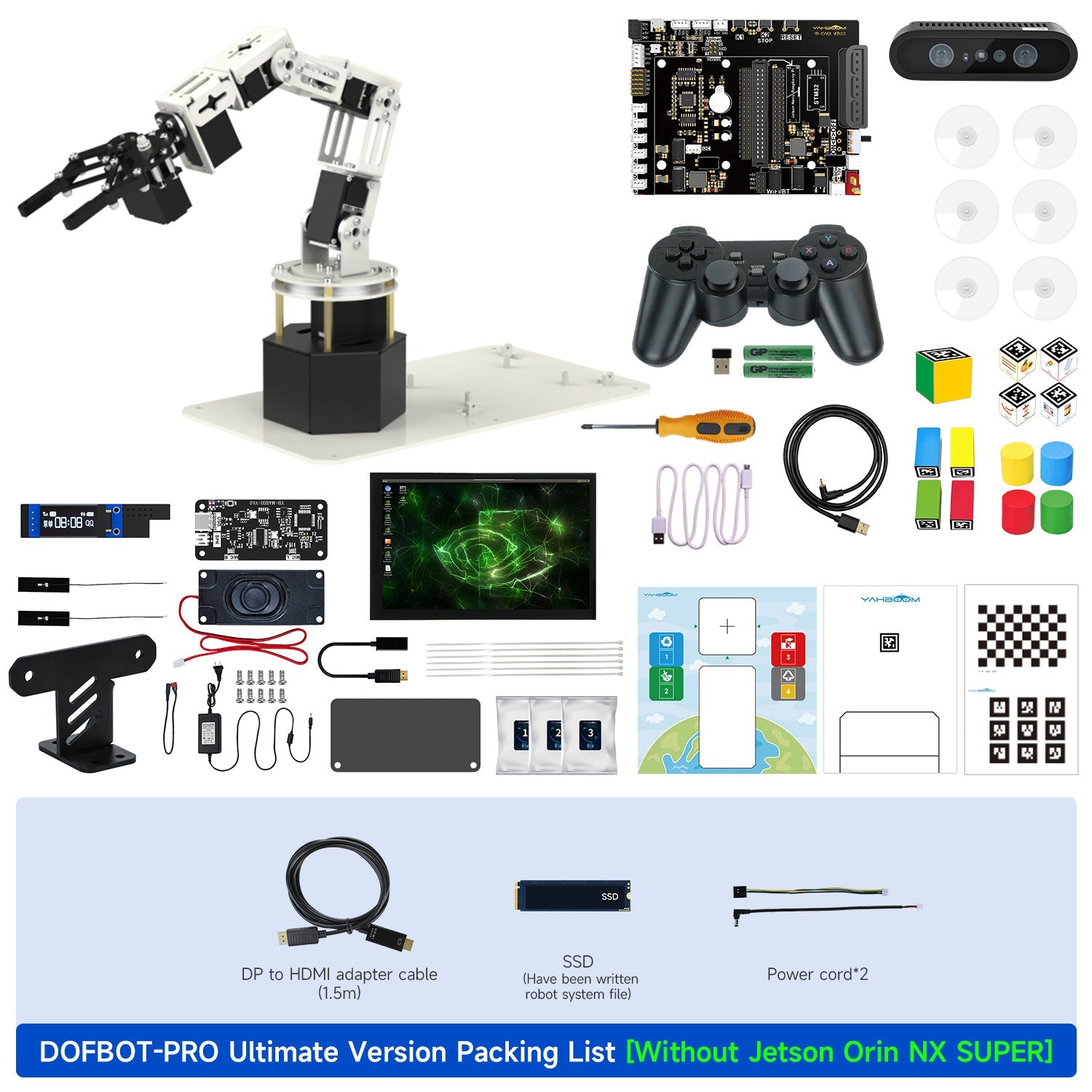 Yahboom DOFBOT Pro AI Large Model STEM Education Python 3D Depth Vision Robotic Arm for Jetson NANO 4GB/Orin NANO SUPE/Orin NX SUPER