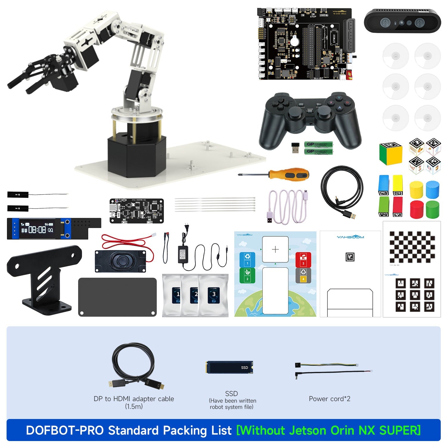Yahboom DOFBOT Pro AI Large Model STEM Education Python 3D Depth Vision Robotic Arm for Jetson NANO 4GB/Orin NANO SUPE/Orin NX SUPER