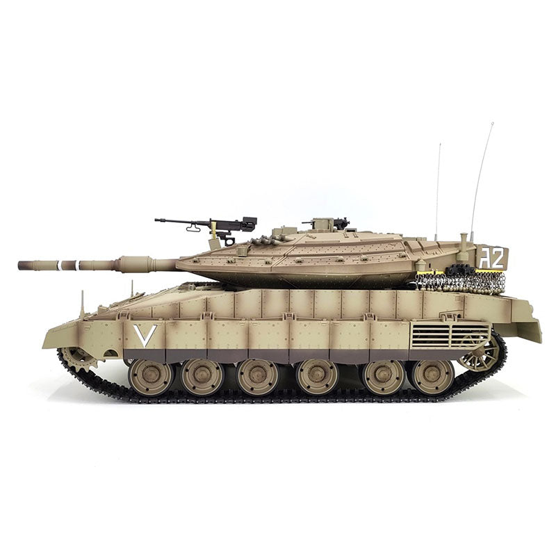 Heng Long Tank 3858 Merkava MK IV 1/16 Israel Main Battle Tank IDF TK7.0 Turret 360° Rotating Upgrade Metal Version RC Tank Toys Gift