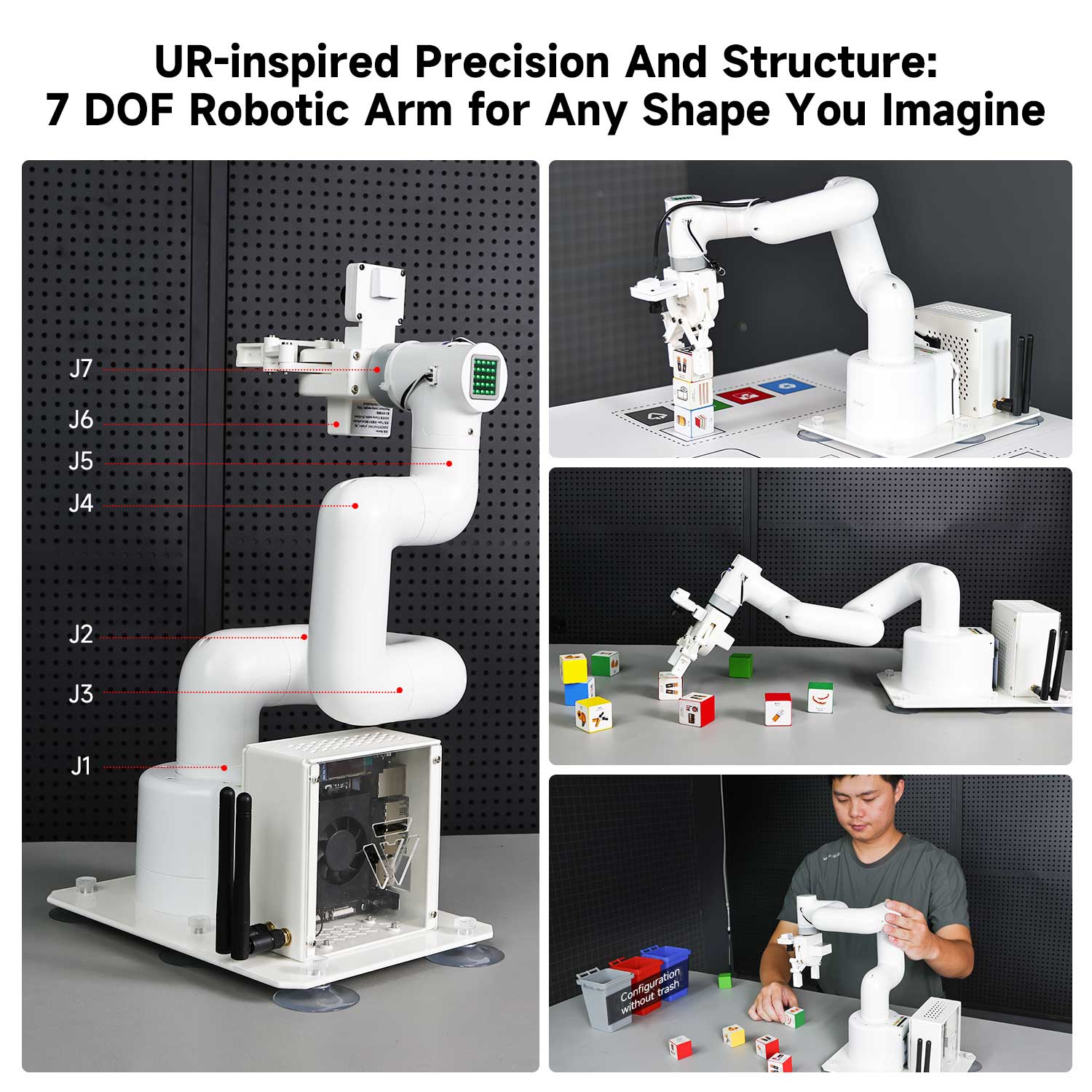 Yahboom JetCobot 7-axis visual collaborative robotic arm STEM Education Python Programming Robot for Jetson NANO 4GB/Orin NANO SUPER/Orin NX SUPER
