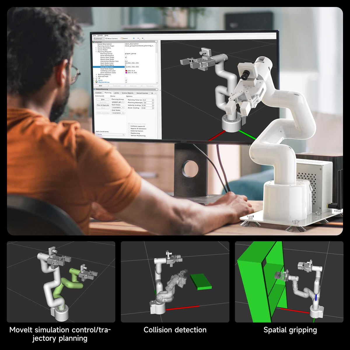 Yahboom JetCobot 7-axis visual collaborative robotic arm STEM Education Python Programming Robot for Jetson NANO 4GB/Orin NANO SUPER/Orin NX SUPER
