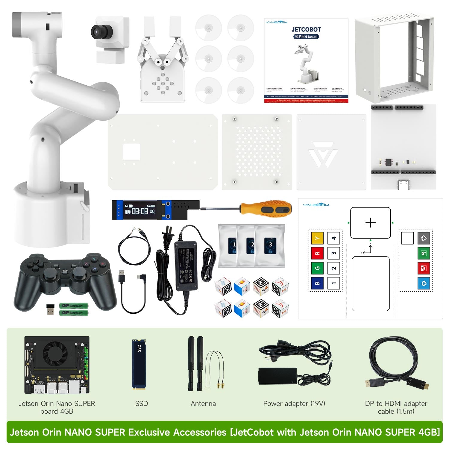 Yahboom JetCobot 7-axis visual collaborative robotic arm STEM Education Python Programming Robot for Jetson NANO 4GB/Orin NANO SUPER/Orin NX SUPER
