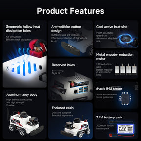 Yahboom MicroROS-Pi5 ROS2 STEM Education Python Programming Robot Car for Raspberry Pi 5 (ROS2-HUMBLE + Python3)