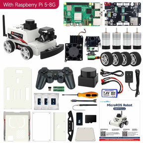 Yahboom MicroROS-Pi5 ROS2 STEM Education Python Programming Robot Car for Raspberry Pi 5 (ROS2-HUMBLE + Python3)