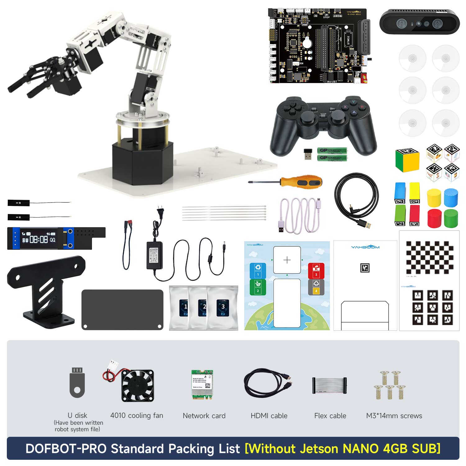 Yahboom DOFBOT Pro AI Large Model STEM Education Python 3D Depth Vision Robotic Arm for Jetson NANO 4GB/Orin NANO SUPE/Orin NX SUPER