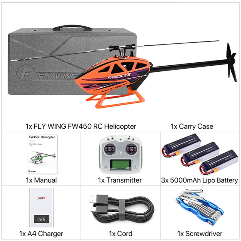FLY WING FW450L V3 6CH 3D Acrobatics GPS Altitude Hold RC