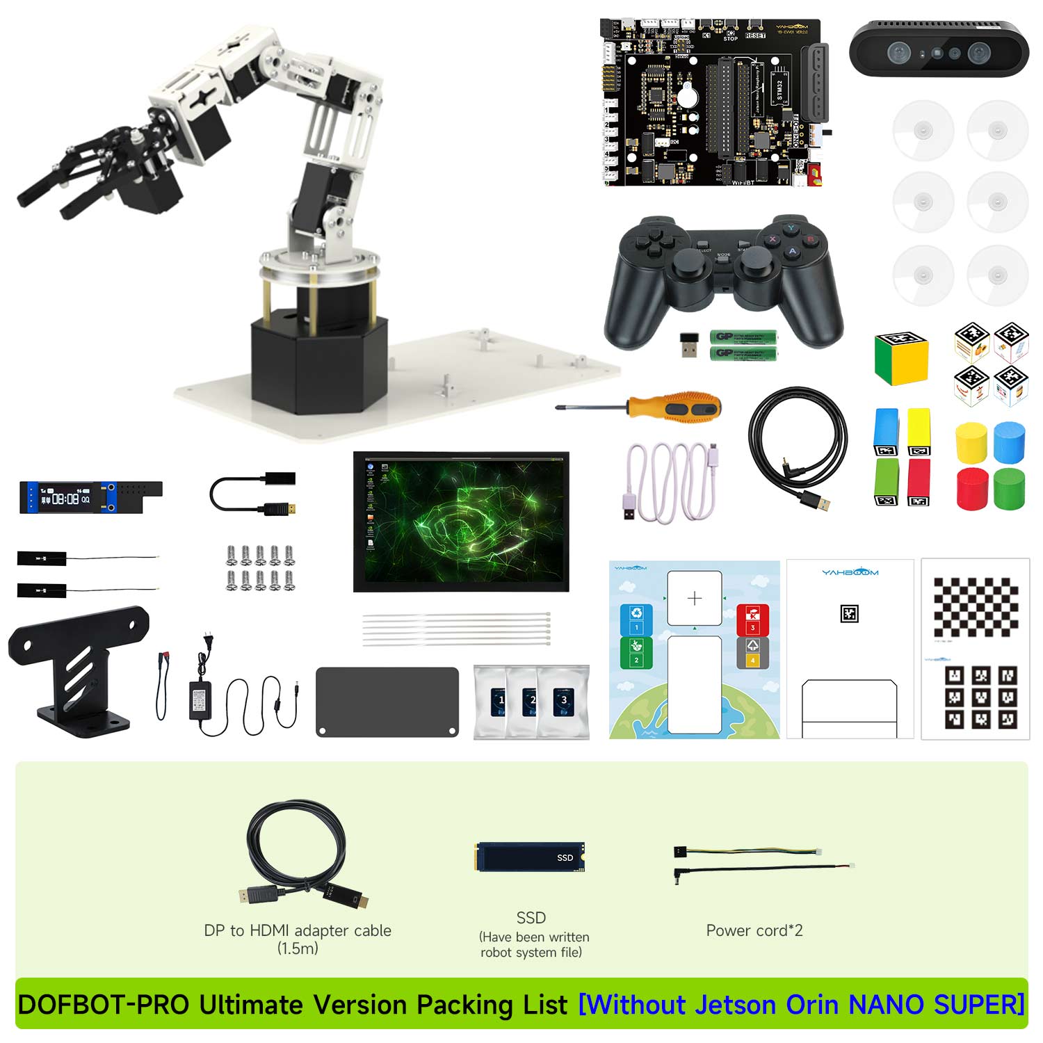 Yahboom DOFBOT Pro AI Large Model STEM Education Python 3D Depth Vision Robotic Arm for Jetson NANO 4GB/Orin NANO SUPE/Orin NX SUPER