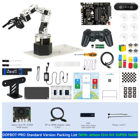 Yahboom DOFBOT Pro AI Large Model STEM Education Python 3D Depth Vision Robotic Arm for Jetson NANO 4GB/Orin NANO SUPE/Orin NX SUPER