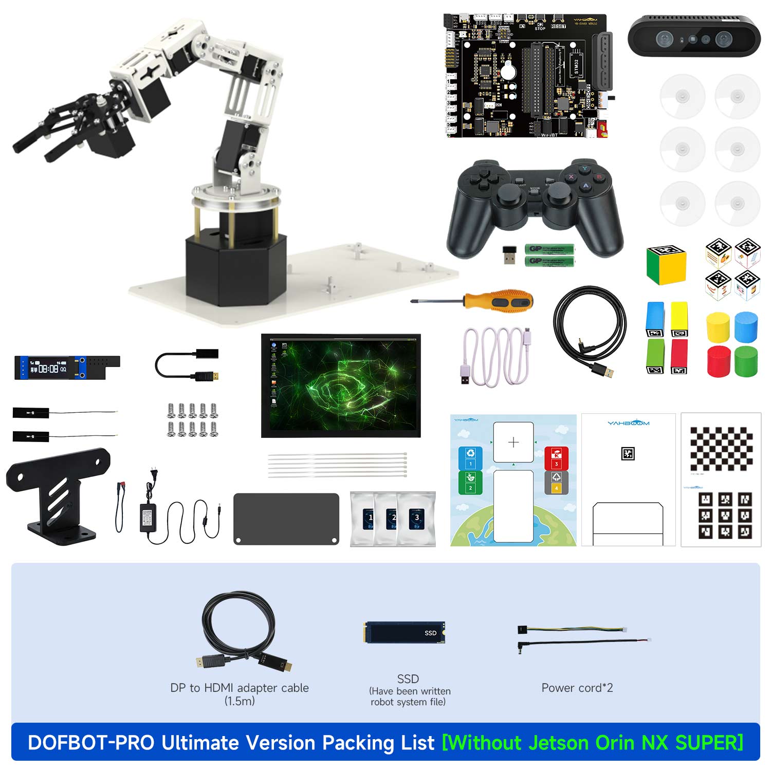 Yahboom DOFBOT Pro AI Large Model STEM Education Python 3D Depth Vision Robotic Arm for Jetson NANO 4GB/Orin NANO SUPE/Orin NX SUPER