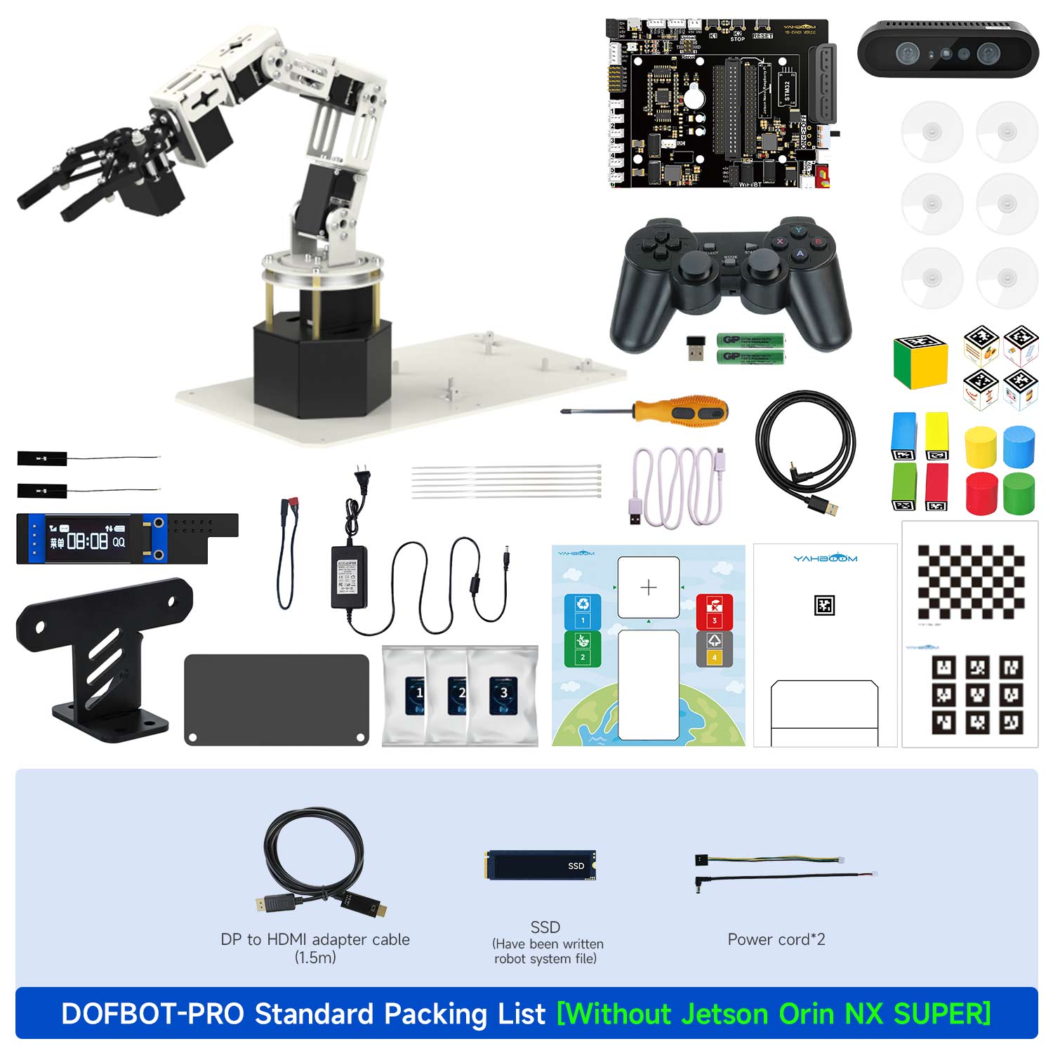 Yahboom DOFBOT Pro AI Large Model STEM Education Python 3D Depth Vision Robotic Arm for Jetson NANO 4GB/Orin NANO SUPE/Orin NX SUPER