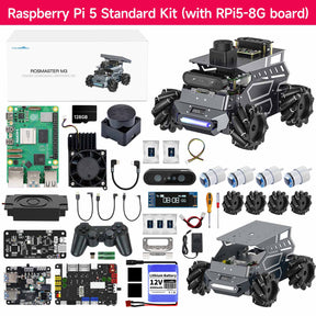 ROSMASTER M3 AI Large Model ROS2 STEM Education Python Programming Robot Mecanum Wheel for Jetson Orin NANO/NX SUPER/RDK X5/RaspberryPi 5