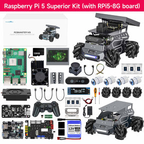 ROSMASTER M3 AI Large Model ROS2 STEM Education Python Programming Robot Mecanum Wheel for Jetson Orin NANO/NX SUPER/RDK X5/RaspberryPi 5