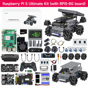 ROSMASTER M3 AI Large Model ROS2 STEM Education Python Programming Robot Mecanum Wheel for Jetson Orin NANO/NX SUPER/RDK X5/RaspberryPi 5