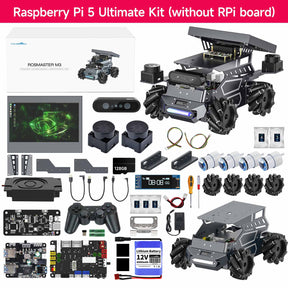 ROSMASTER M3 AI Large Model ROS2 STEM Education Python Programming Robot Mecanum Wheel for Jetson Orin NANO/NX SUPER/RDK X5/RaspberryPi 5