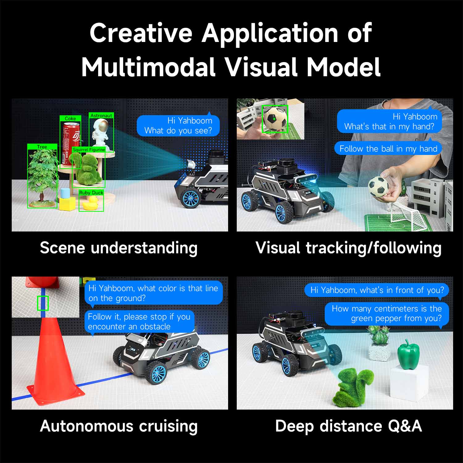 Yahboom ROSMASTER A1 AI Large Model ROS2 STEM Education Python Programming Robot with Ackerman steering chassis 