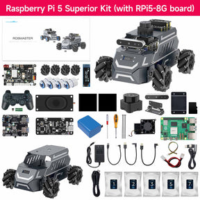 ROSMASTER M1 AI Large Model ROS2 STEM Education Python Programming Robot Mecanum Wheel for Jetson NANO 4GB/Orin NANO SUPER/RDK X5/RaspberryPi 5