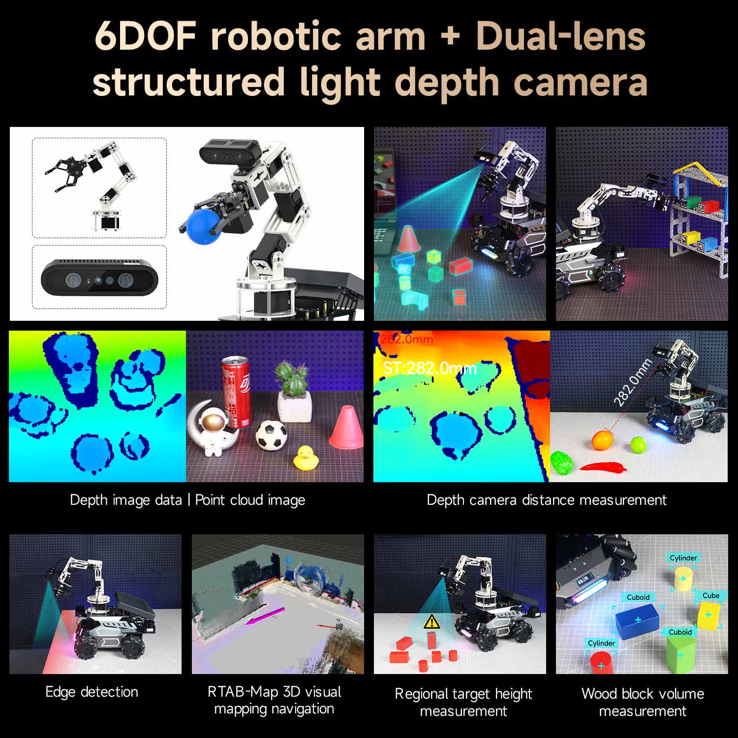 Yahboom ROSMASTER M3 Pro ROS2 STEM Education Python Programming Robot with Multimodal AI Large Model AI Voice Interaction Vision Recognition Tracking & Sorting