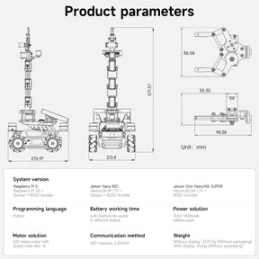 Yahboom ROSMASTER M3 Pro ROS2 STEM Education Python Programming Robot with Multimodal AI Large Model AI Voice Interaction Vision Recognition Tracking & Sorting