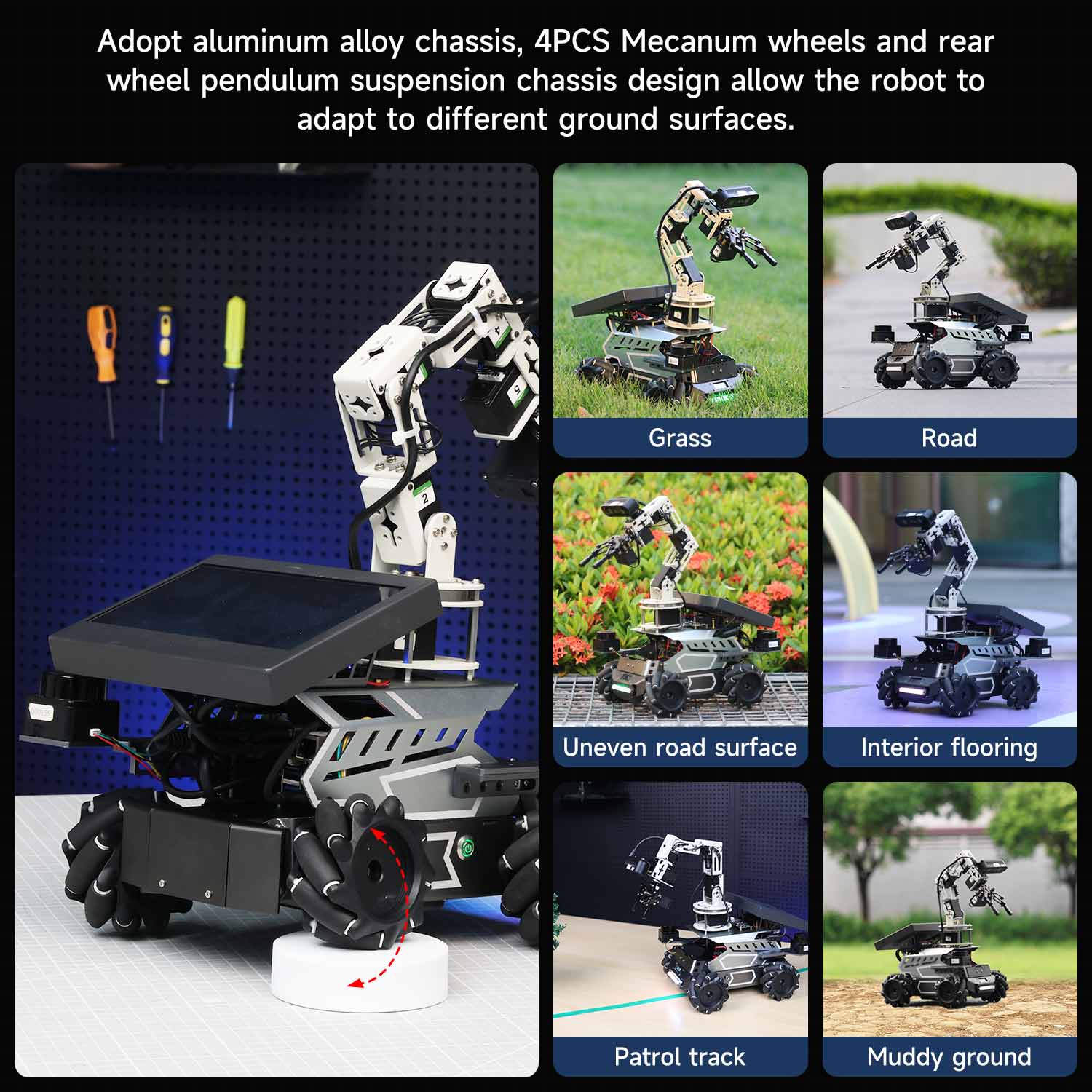 Yahboom ROSMASTER M3 Pro ROS2 STEM Education Python Programming Robot with Multimodal AI Large Model AI Voice Interaction Vision Recognition Tracking & Sorting