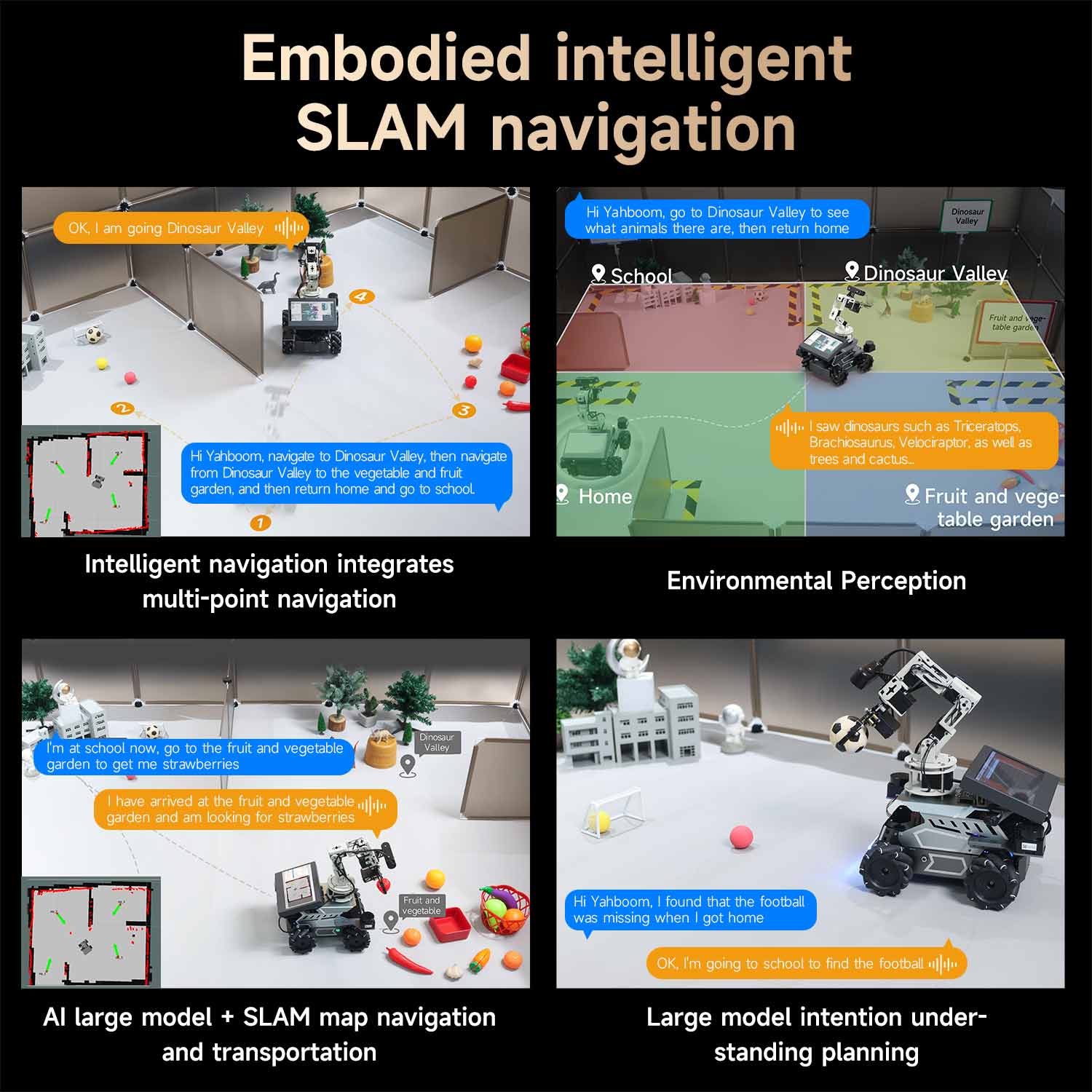 Yahboom ROSMASTER M3 Pro ROS2 STEM Education Python Programming Robot with Multimodal AI Large Model AI Voice Interaction Vision Recognition Tracking & Sorting