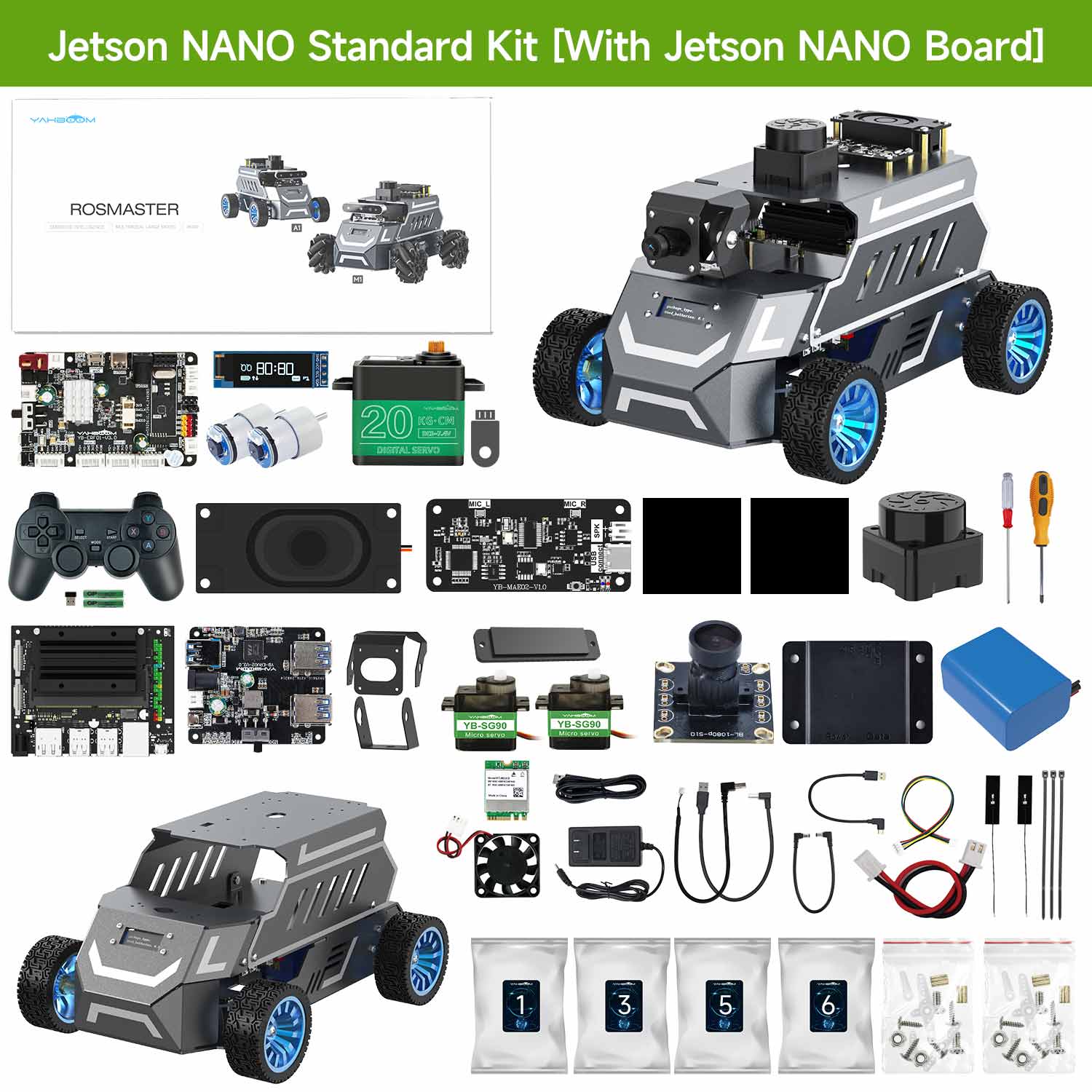 Yahboom ROSMASTER A1 AI Large Model ROS2 STEM Education Python Programming Robot with Ackerman steering chassis 