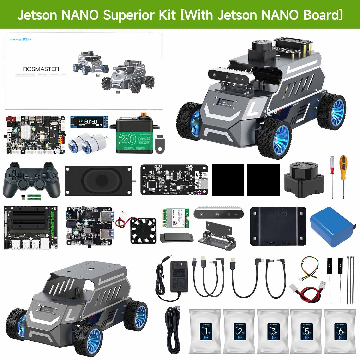 Yahboom ROSMASTER A1 AI Large Model ROS2 STEM Education Python Programming Robot with Ackerman steering chassis 