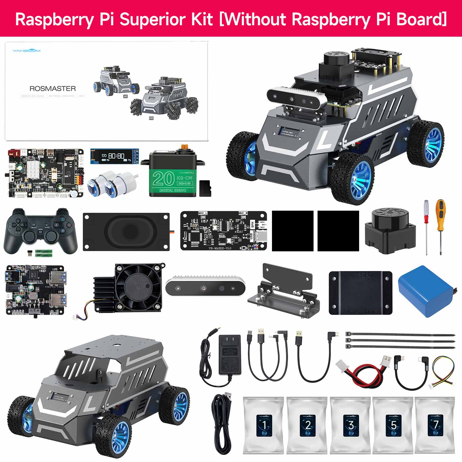 Yahboom ROSMASTER A1 AI Large Model ROS2 STEM Education Python Programming Robot with Ackerman steering chassis 