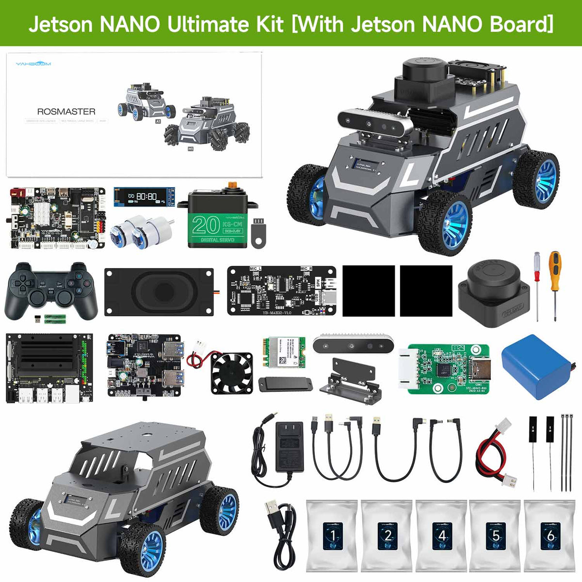 Yahboom ROSMASTER A1 AI Large Model ROS2 STEM Education Python Programming Robot with Ackerman steering chassis 